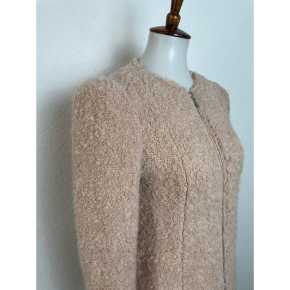 Rebecca Taylor Jacket Zip Front Mohair Boiled Wool Fuzzy Pink - Picture 6 of 13